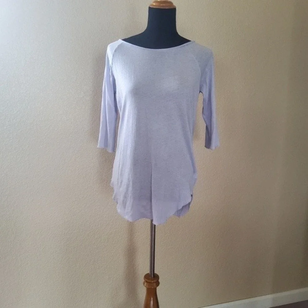 Cotton Citizen Knit Tee Top S Purple - Picture 4 of 16